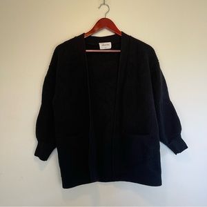 Women’s Wilfred Free Aritzia Black Cardigan 3/4 sleeve Small Merino Wool